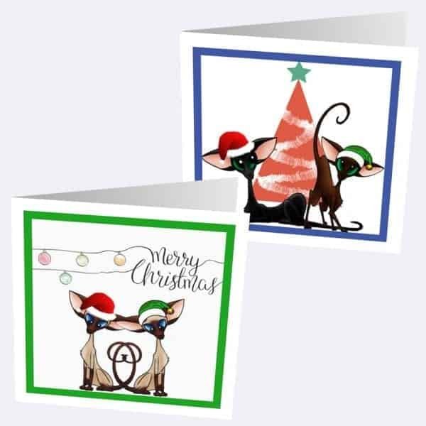 Pack of 10 Siamese and Oriental Christmas Cards