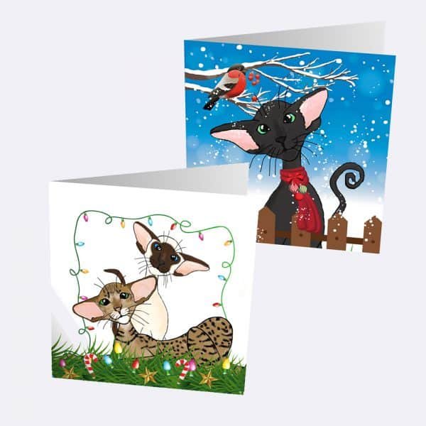 Pack of 10 Siamese and Oriental Christmas Cards