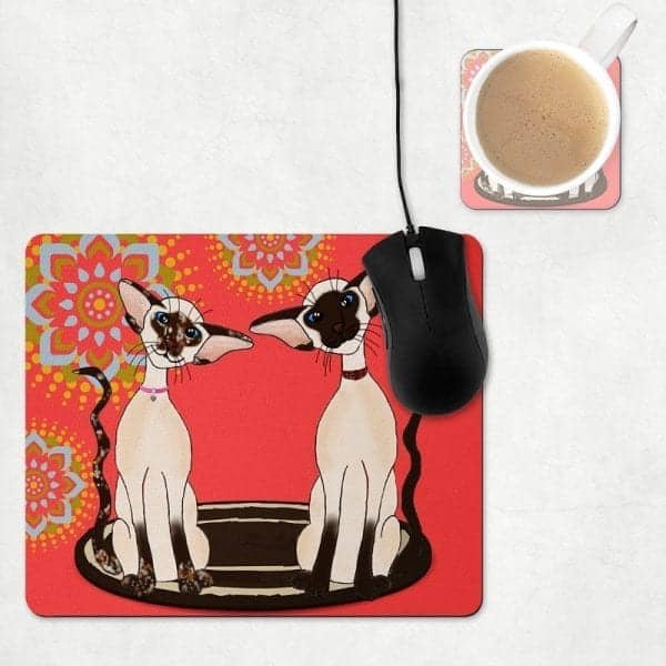 Siamese Cat Mouse Mat