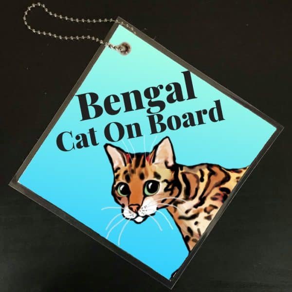 Bengal Cat on Board Car Sign