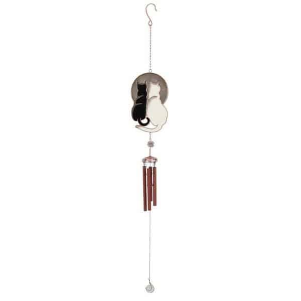 Gazing Cats Glass Windchime