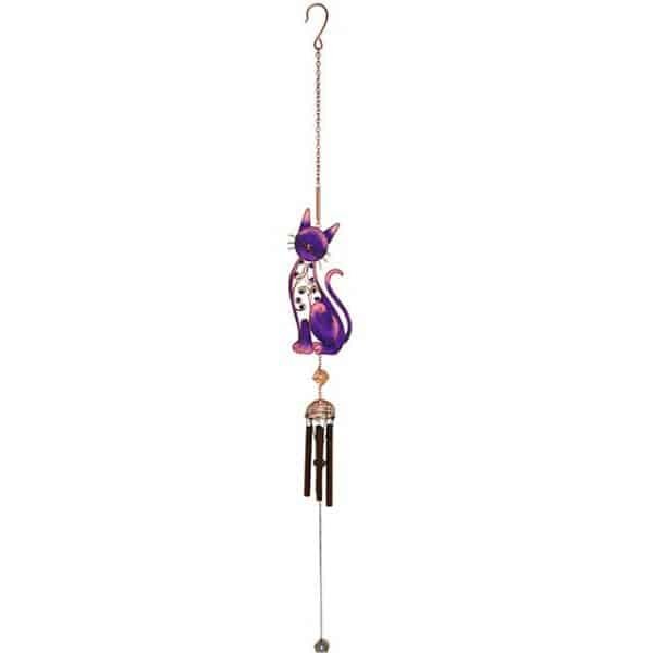 Purple Cat Glass Windchime