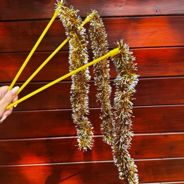 Golden Glow Tinsel Teaser Wand - 40cm - Image 3