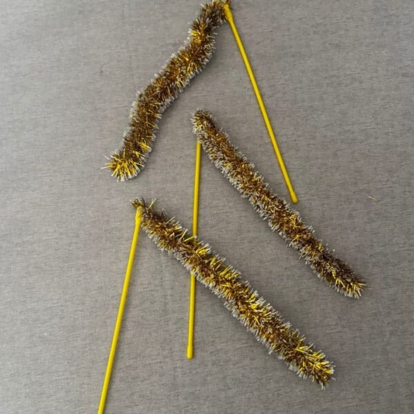 Golden Glow Tinsel Teaser Wand - 40cm - Image 4