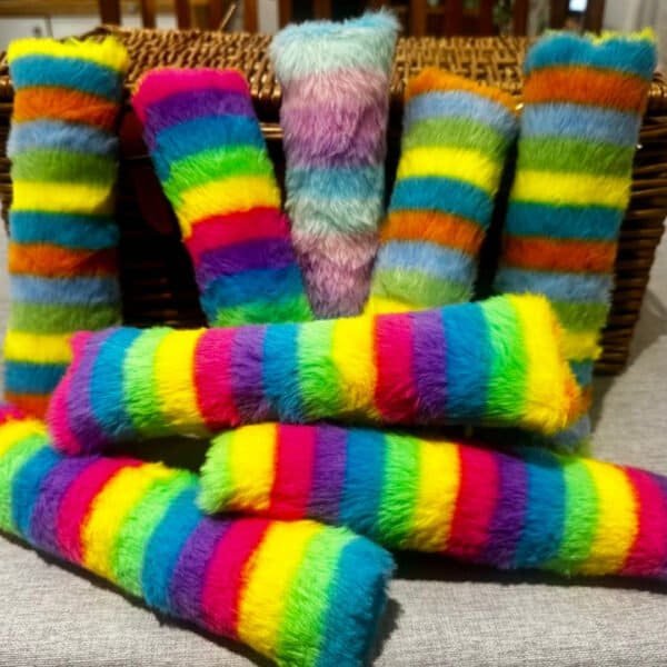 Rainbow Kicker Pillow, Chew Toy & Crinkle Toy - Image 4