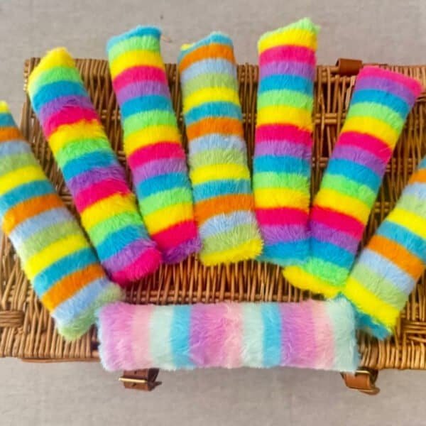 Rainbow Kicker Pillow, Chew Toy & Crinkle Toy - Image 2