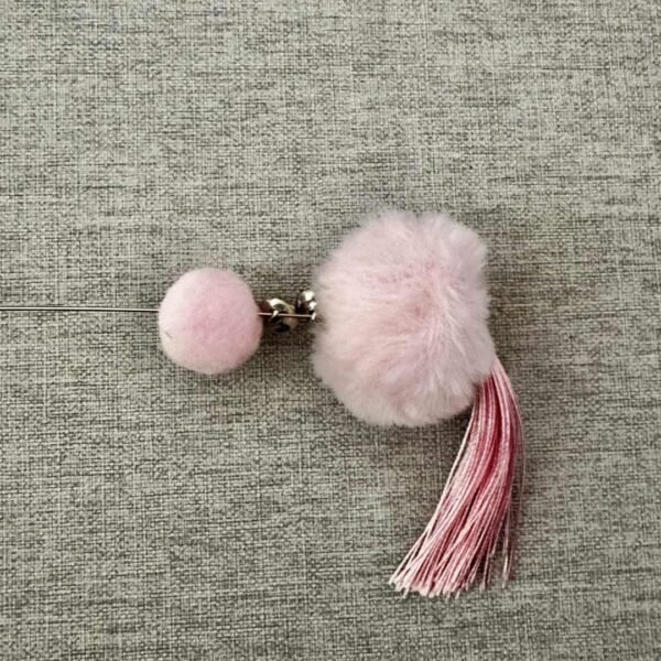 Elegant Pom-Pom & Pearl Cat Teaser Wand - Image 3