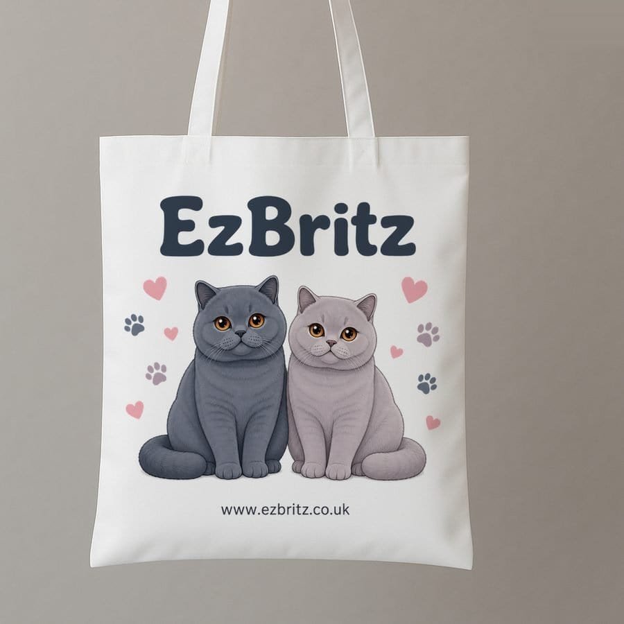 Example kitten pack tote bag design: ezbritz cartoon url