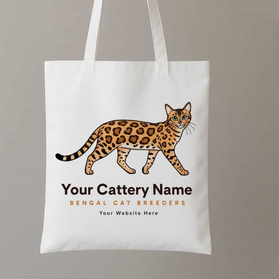 Example kitten pack tote bag design: bengal